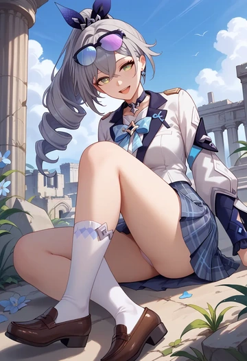 star rail,silver wolf,spring,student uniform,blazer  - AI generated anime art